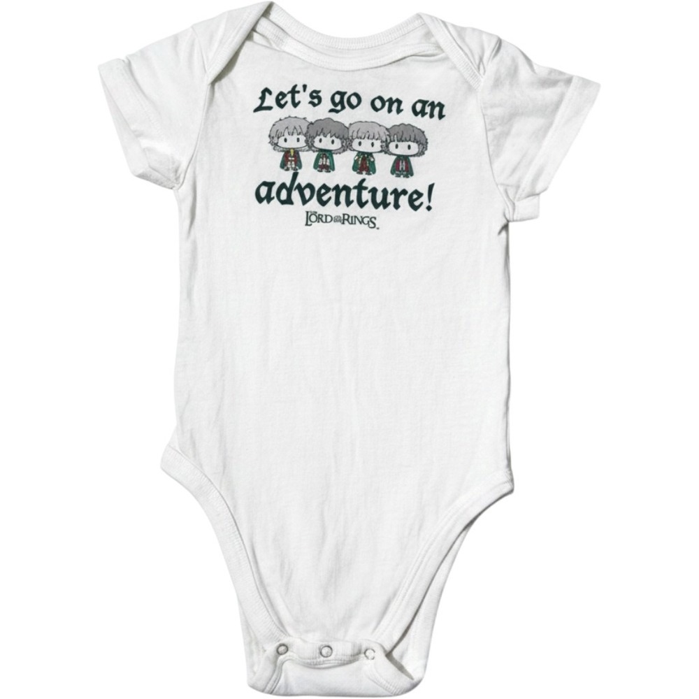 BoxLunch Lord of the Rings Bodysuit Baby 12M White Hobbit Adventure Graphic Tee